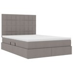 vidaXL Lit avec rangement et matelas Taupe 140 x 190 cm Polyester