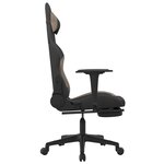 vidaXL Chaise de jeu de massage avec repose-pied Noir et taupe Tissu