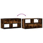 vidaXL Meuble TV chêne fumé 80x31x39 5 cm bois d'ingénierie et métal