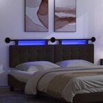 vidaXL Tête de lit suspendue Avec lumière LED Noir Simili cuir