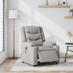 vidaXL Fauteuil de massage inclinable électrique gris nuage tissu