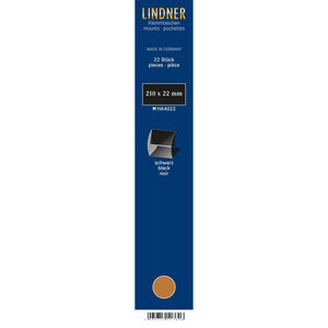 Bandes Klemmfix double soudure 210 x 22 mm pour timbres-poste. Fond - Noir