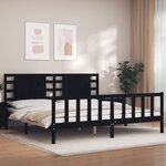 vidaXL Cadre de lit sans matelas noir 200x200 cm bois massif de pin