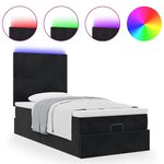 vidaXL Cadre de lit ottoman avec matelas noir 80x200 cm velours
