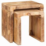 vidaXL Tables d'appoint Marron Bois Recyclé Solide