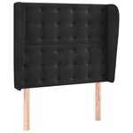 vidaXL Tête de lit avec oreilles Noir 103x23x118/128 cm Velours