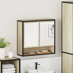 vidaXL Armoire de salle de bain avec miroir Chêne Sonoma 65 x 20 x 60 cm Bois d'ingénierie