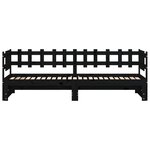 vidaXL Lit coulissant Noir 2x(90x200) cm Bois de pin massif