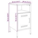 vidaXL Table de chevet vert olive 36x39x68 cm acier laminé à froid