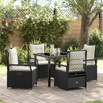 vidaXL Ensemble de salle à manger de jardin 5 pièces Rattan poly noir