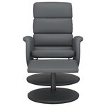 vidaXL Fauteuil inclinable avec repose-pied gris similicuir
