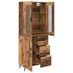 vidaXL Haut Armoire 2 Pièces Bois Ancien Bois Aggloméré et Verre