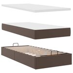VidaXL Cadre de lit ottoman avec matelas marron 100x200 cm similicuir