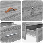 vidaXL Cadre de lit avec rangement Sonoma gris 120 x 190 cm