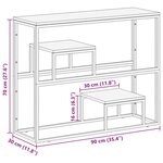 vidaXL Table console argenté acier inoxydable/bois massif récupération
