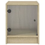vidaXL Tables de chevet et portes vitrées 2Pièces chêne sonoma 35x37x42cm
