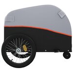 vidaXL Remorque de vélo noir et orange 30 kg fer