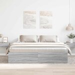 vidaXL Cadre de lit sans matelas sonoma gris 200x200 cm