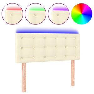 vidaXL Tête de lit à LED Crème 100x5x78/88 cm Similicuir