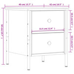 vidaXL Table de chevet noir 40x42x50 cm bois d’ingénierie