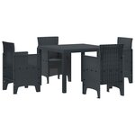 vidaXL Ensemble de salle à manger pour jardin 5 Pièces Anthracite