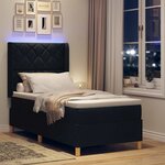 vidaXL Lit à ressorts avec matelas Noir 100 x 200 cm tissu