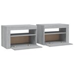 vidaXL Tables de chevet 2 Pièces avec LED sonoma gris 60x35x40 cm
