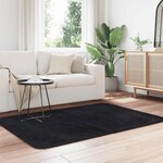 vidaXL Tapis shaggy à poils longs NAVARRA noir 120x170 cm polyester