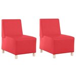 vidaXL Unité de Sofa Modulaire Sans Accoudoirs 2 Pièces Rouge