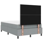 vidaXL Lit à ressort avec matelas et lumière LED grise  120 x 200 cm  tissu.