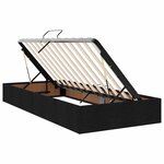 vidaXL Lit avec rangement et LED avec matelas Noir 100 x 200 cm tissu