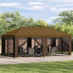 vidaXL Gazebo avec murs latéraux 6 x 3 m Taupe Polyester et Acier 190