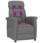 vidaXL Chaise de massage Gris foncé 70.5 x 96.5 x 95 cm Polyester