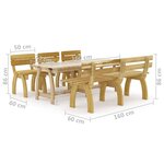 vidaXL Ensemble à manger de jardin 5 Pièces Bois de pin imprégné