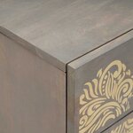 vidaXL Cabinet de chevet Gris 50 x 33 x 60 cm bois de manguier massif
