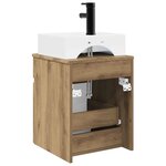 vidaXL Meuble-sèche avec évier mural Chêne artisanal 39 x 41 x 62 5 cm