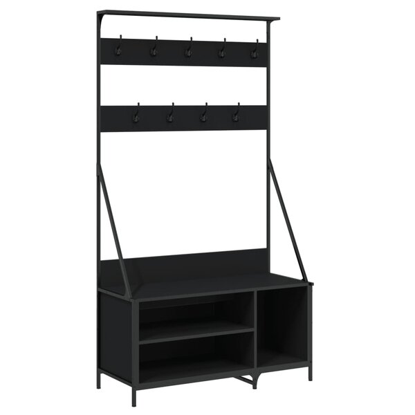 vidaXL Porte-vêtements et rangement des chaussures noir 100x41x184 cm