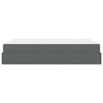 vidaXL Cadre de lit avec matelas Gris foncé 140 x 190 cm tissu