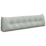 vidaXL Coussin de Dos Gris clair 180 x 24 x 50 cm Velours