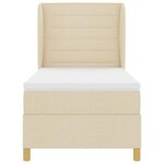vidaXL Lit à ressorts avec matelas Crème 200 x 100 cm tissu