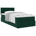 vidaXL Cadre de lit ottoman avec matelas vert foncé 90x190 cm velours