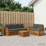 vidaXL Ensemble de canapés d'extérieur 6 pc Naturel et Anthracite