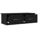 vidaXL Étagère à tiroir murale Noir Chêne 60x26x18 5cm Bois d'ingénierie