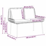 vidaXL Banc de jardin Noir et anthracite Rotin synthétique et acier