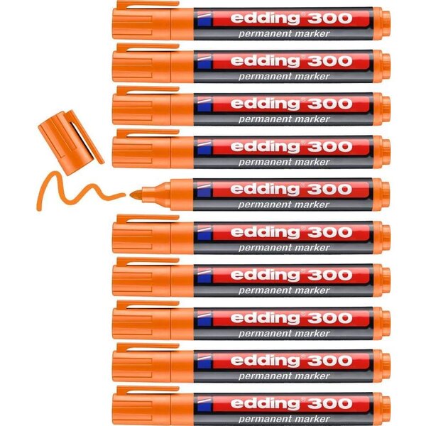 Marqueur Permanent 300 Orange 1 5-3 mm x 10 EDDING