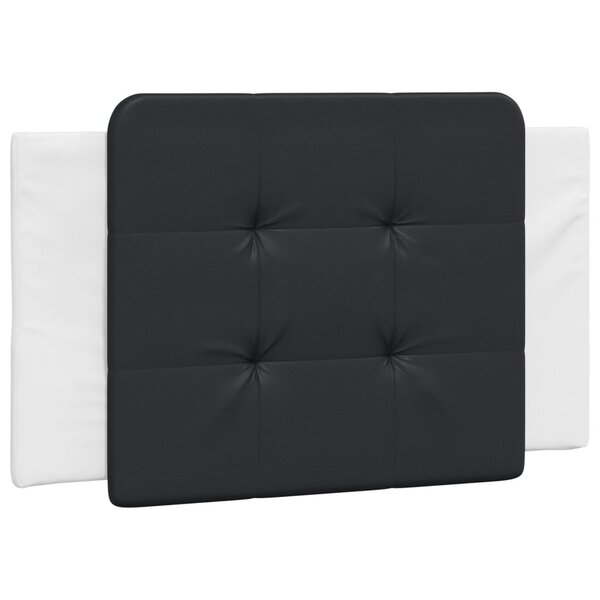 vidaXL Coussin de tête de lit noir et blanc 80 cm similicuir