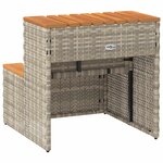 VidaXL Marche bain à remous gris clair 50x50x50 5 cm acacia massif