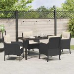 vidaXL Ensemble de salle à manger pour jardin 5 Pièces Noir Poly rotin