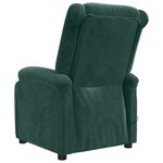 vidaXL Fauteuil inclinable électrique vert foncé velours