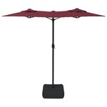 vidaXL Parasol à double tête rouge bordeaux 316x240 cm